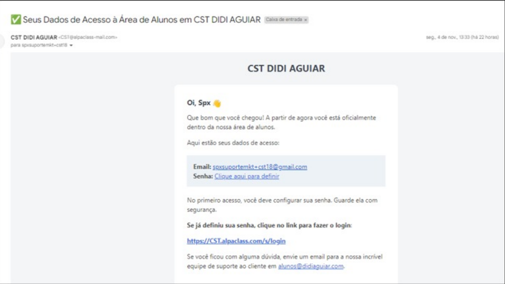 Email de Acesso